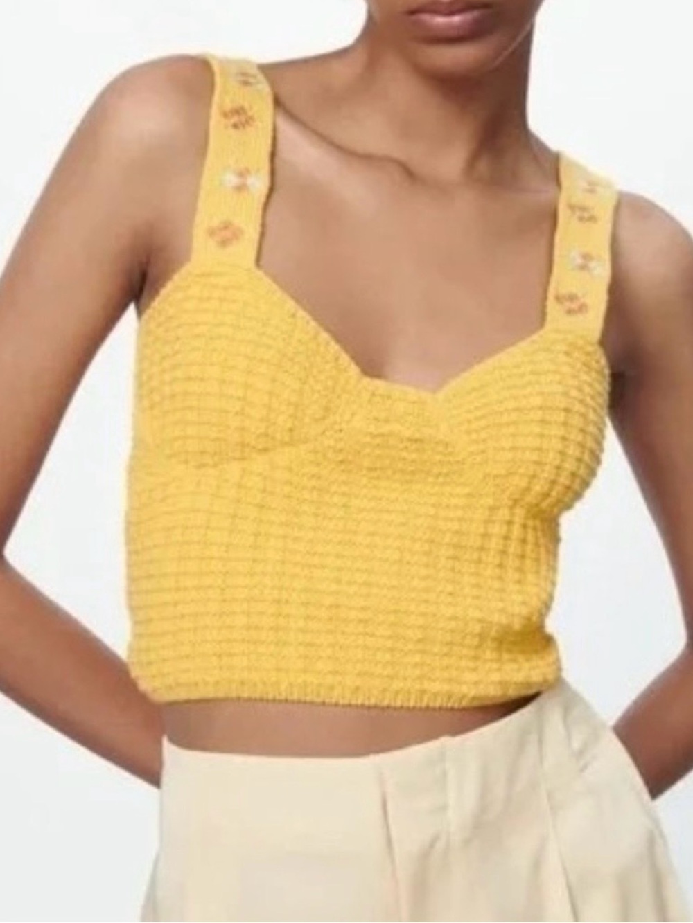 Zara Yellow Knit Tank Top